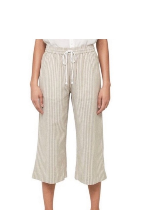 beachlunchlounge Pants - beachlunchlounge striped linen crop pants